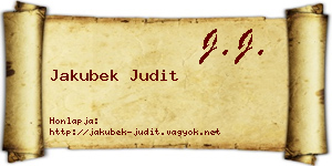 Jakubek Judit névjegykártya
